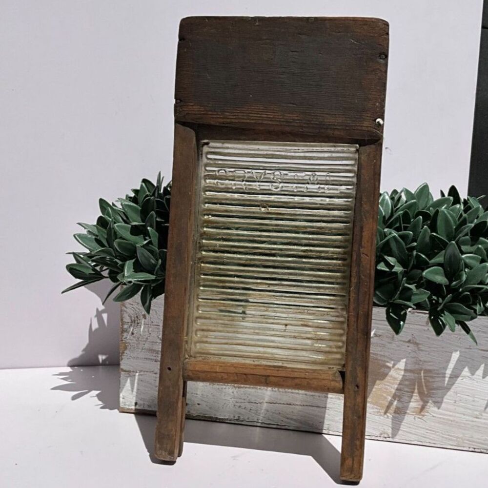 Antique Crystal small glass washboard rare small size must see - Picture 2 of 7